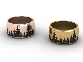 ring of wald schmuck sterling silber druckbar juwel kunst hochzeit ringe natur mode schönheit 3d print model - Mito3D