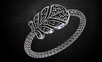 anillo in formar of hoja piedras 261 3dprinted diseño moda oro dorado joya joyería impresión imprimible prototipos anillos plata amable stylis 3d print model - Mito3D