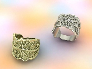 ring in form of a sheet fashion gold jewelry rings 3d print model - Mito3D