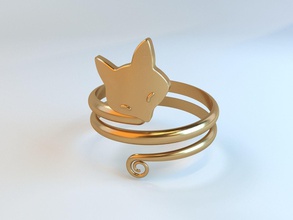 anillo zorro imprimible plata oro bebé boda arte conceptual joyería joya anillos 3d print model - Mito3D