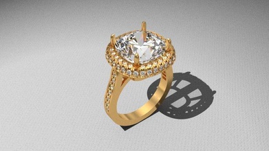 ring Frankreich-Einstellung Schmuck gold Luxus business Hochzeit Diamant-ring Ringe 3d print model - Mito3D