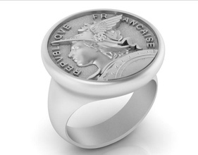 anillo francés república republique francaise joyería masculino sello caballeros joya remar imprimible símbolo hombres exclusivo oro anillos 3ds 3d print model - Mito3D