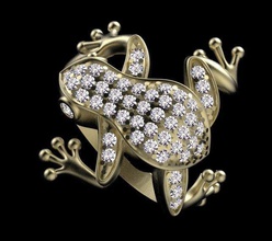 ring scull gold jewelry silver diamonds stone skull rings 3d print model - Mito3D