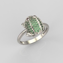 anello rana gemstons gioielli brillante il design di diamanti diamante gemma oro gioiello argento in pietra diamant ruby zaffiro anelli 3d print model - Mito3D