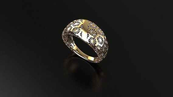 ring fusion jewelry golg print rings 3d print model - Mito3D