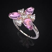 ring fusion flowers soft jewelry rings jewel jewelery jewels ringflowers diam diamond jewellery diamonds gemstone 3d print model - Mito3D