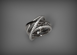 Ring Galaxis Ringe Hochzeit Juwel Mode Diamant Silber Schmuck Platin Engagement Geschenk Gold Finger Weiß 3dprint Mahlen 3d print model - Mito3D