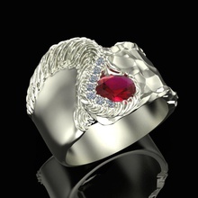 ring garnet diamonds jewelry printable silver gold fashion platinum gem diamond sterling rings 3d print model - Mito3D