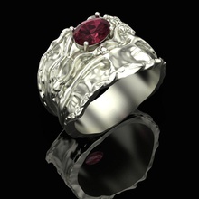 ring Granat Schmuck gold sterling bedruckbar ist Diamant-ring drucken Silber cnc-Maschinen diamond Ringe 3d print model - Mito3D