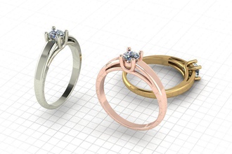 yüzük mücevher 4mm elmas a çap of 4 takı yüzükler yazdırılabilir standart 3d print model - Mito3D