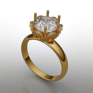 anillo gemas corona mujer joyería joya oro Boda imprimible diamante brillante Moda tiara diadema anillos lujo plata 3d print model - Mito3D