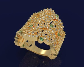 anel joias 1 joalheria moda beleza ouro prata diamante imprimível gema cafajeste argolas 3d print model - Mito3D