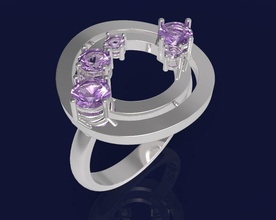 anel de gemas - 5 jóias moda beleza ouro prata diamante printable pérola gem a o cad safira ruby brillant platina pedra sterling fabricação anéis 3d print model - Mito3D