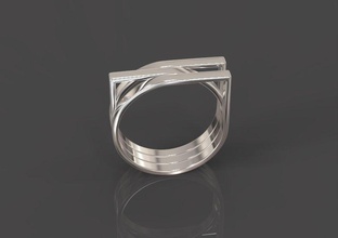 bague géométrique bijoux imprimable platine or argent sterling mode prototypage cadeaux mariage diamant anneaux gemme brillant vintag beauté 3d print model - Mito3D