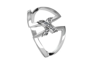 anillo geometría comprar 3d modelo hermoso brillante canalla diamante compromiso joya oro platino joyería joyeria cera precioso versión impresa plata Boda fundición anillos 3d print model - Mito3D