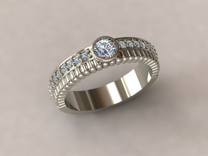 anel de presente jóias pedras ouro leve anéis 3D print model - Mito3D
