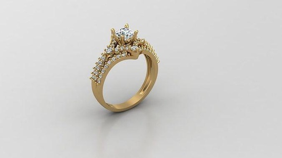 bague fille bijoux anneaux or imprimable diamant argent engagement bijou mariage gemme platine brillant pendentif mode conception 3d print model - Mito3D