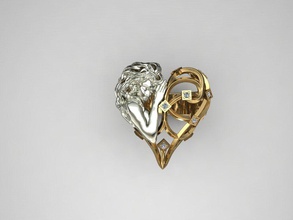 ring girl jóias anel ouro de prata diamante jóia gem printable brilhantes branco da forma brillant diamant garota moda beleza feminino amor anéis 3d print model - Mito3D