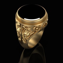 ring girls onyx gold jewelry silver jewel jewellery gem fashion cabochon sterling rings 3d print model - Mito3D