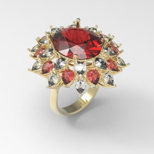 ring glade Rubine Schmuck gold rubies Silber oval Ringe 3d print model - Mito3D