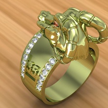 ring-Ziege Schmuck Juwel ring diamond Ringe 3d print model - Mito3D