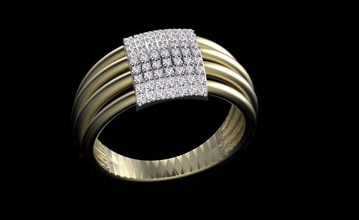 ring gold jewelry diamonds stone silver rings 3d print model - Mito3D