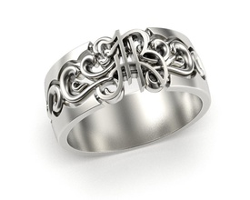l'anneau d'or le platine shining de luxe bijoux d'argent gem brillant les anneaux 3d print model - Mito3D