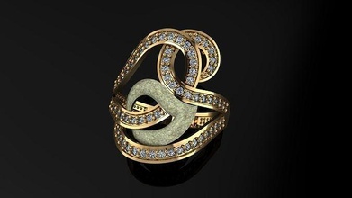 ring gold woman fashion gamstone diamond widding rino cad printable silver jewelry rings 3d print model - Mito3D