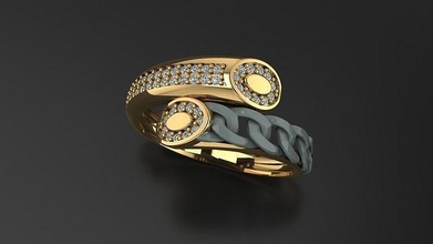 anel ouro mulher moda pedra jogo diamante alargamento rino cafajeste imprimível joalheria argolas 3d print model - Mito3D