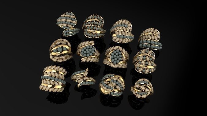 anel ouro mulher moda pedra jogo diamante alargamento Rino cafajeste imprimível joalheria argolas 3D print model - Mito3D