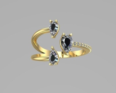 ring gold jewelry rings diamond silver brilliant jewel 3d print model - Mito3D