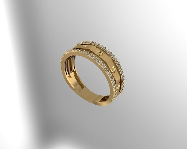 ring gold ring jewelry gold silver fashion ring gem gold ring brilliant  3D print model - Mito3D