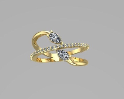 anillo oro joyería joya plata Moda brillante anillos 3d print model - Mito3D