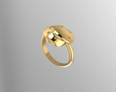 anillo oro joyería joya anillos diamante plata brillante compromiso 3d print model - Mito3D