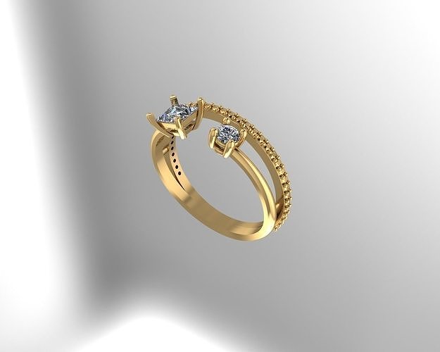 ring gold ring jewelry gold silver fashion ring gem gold ring rings  3D print model - Mito3D