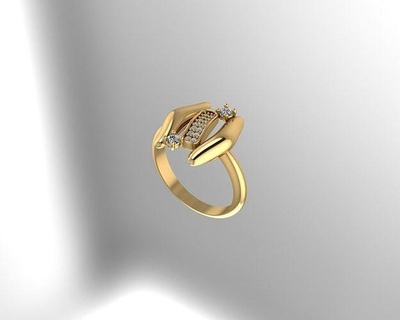ring gold ring jewelry gold silver fashion ring gem gold ring brilliant rings  3d print model - Mito3D