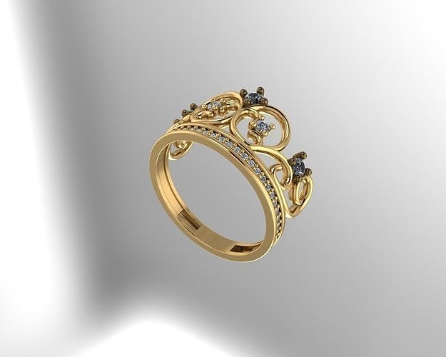 bague or bijoux argent mode gemme brillant anneaux 3D print model - Mito3D