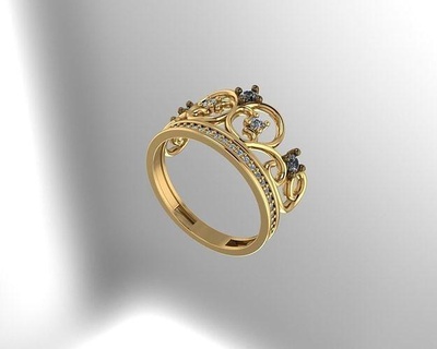 yüzük altın takı gümüş moda mücevher parlak yüzükler 3d print model - Mito3D