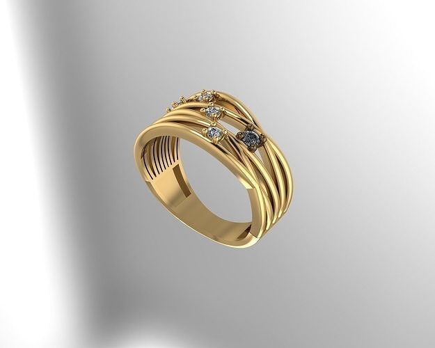 yüzük altın takı gümüş moda mücevher parlak yüzükler 3D print model - Mito3D