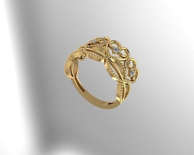 ring gold ring jewelry gold silver fashion ring gem brilliant gold ring rings  3d print model - Mito3D