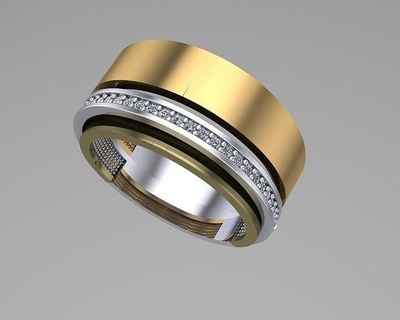 Ring Gold Schmuck Silber Mode brillant Ringe 3d print model - Mito3D