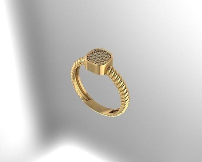 ring gold jewelry rings diamond brilliant gem 3d print model - Mito3D