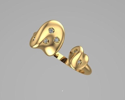 Ring Gold Schmuck Mode Juwel brillant Silber Ringe 3d print model - Mito3D