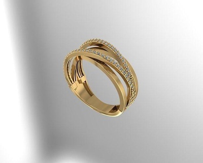 Ring Gold Schmuck Silber Mode Juwel brillant Ringe 3d print model - Mito3D