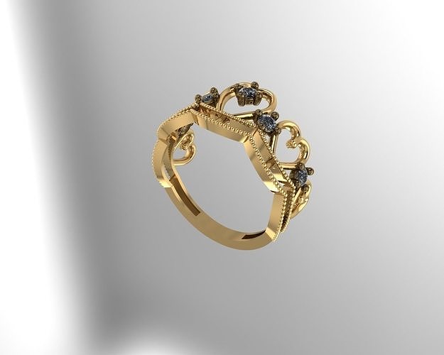 ring gold ring jewelry gold fashion ring gem silver gold ring brilliant rings  3D print model - Mito3D