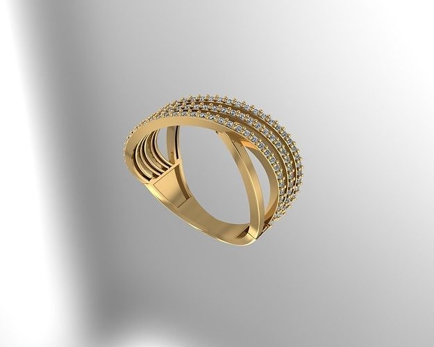 Ring Gold Schmuck Mode Juwel brillant Silber Ringe 3D print model - Mito3D