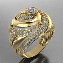 l'anneau d'or bijoux or de le diamant imprimable l'engagement la livre sterling anneau mode pierre d'argent gem brillant mariage joyau les anneaux 3d print model - Mito3D