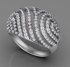 ring gold jewelry diamond jewellery gem jewel silver brilliant white earring rings 3d print model - Mito3D
