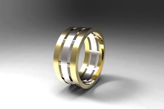 ring gold - 3d print model rings silver printable platinum fashion jewelry 3d print model - Mito3D