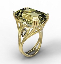 ring gold citrine jewelry stone valentine jewellery jewel wedding precious stones rings 3d print model - Mito3D